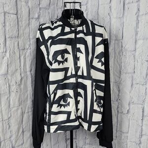 Kesh X American Apparel Graphic Black/White Eyes Bomber Jacket M/L